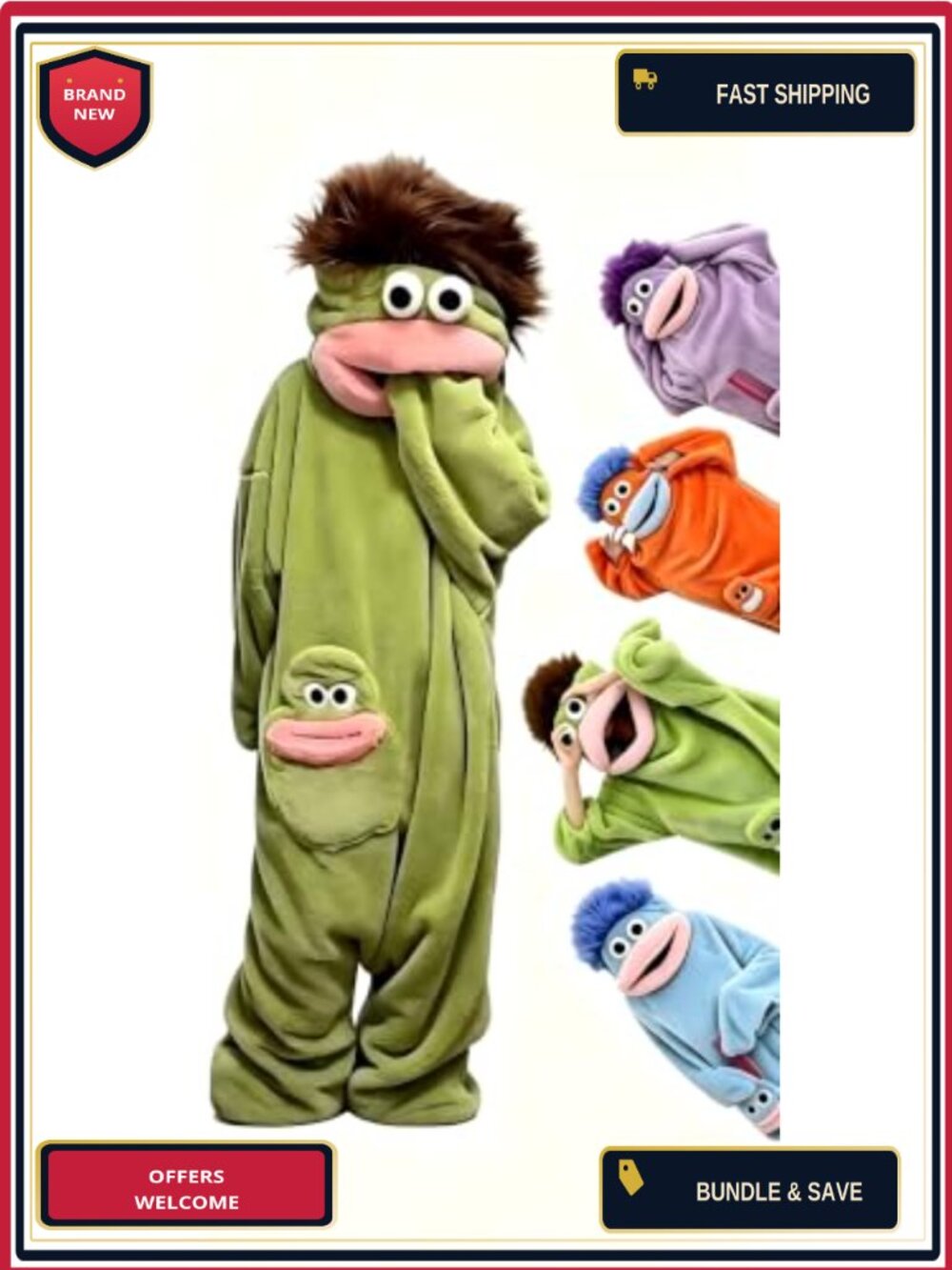 Coral Fleece Monster Onesie Plush Hooded Halloween Christmas Costume